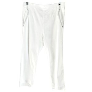 Lior Paris White Siri Pants Size 8 with Topstitching and Unique High Low Cuff